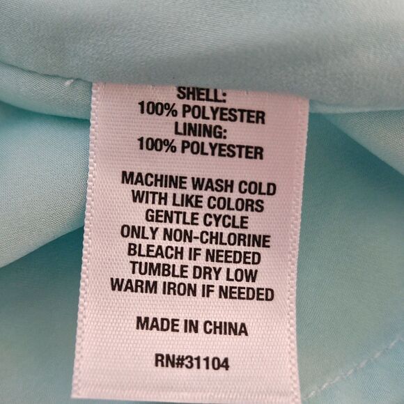 Biltmore Nightgown Womens Medium Aqua Checks Neckline w/ Net Flowers Lined - Picture 7 of 12